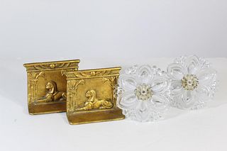 Metal Bookends and Glass Ornamentation