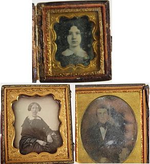 U.S. Daguerreotypes in Leather Cases 1850's