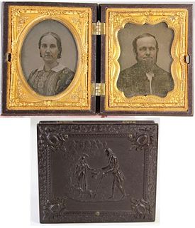U.S. Thermoplastic Case with Tintypes 1850's