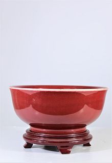 Chinese Red Ceramic Bowl