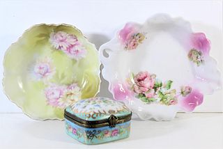 3 Floral Porcelain Pieces
