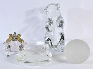 (4) Art Glass Figure Paperweights