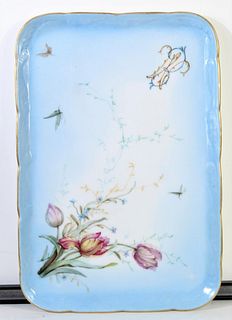Antique Floral Porcelain Platter