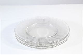 Group of (4) Etched Glass Plates