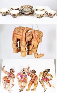 Collection of Indonesian Puppets and Plates