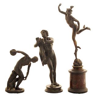 Three [Grand Tour] Figural Bronzes