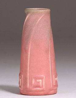 Rookwood 1927 Matte Pink Greek Key Vase