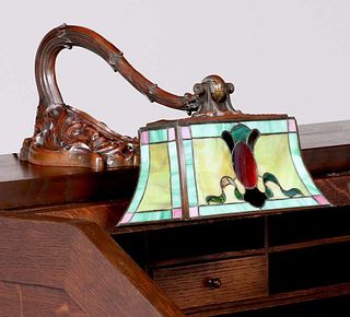 Arts & Crafts  Art Nouveau Leaded Glass Piano Lamp