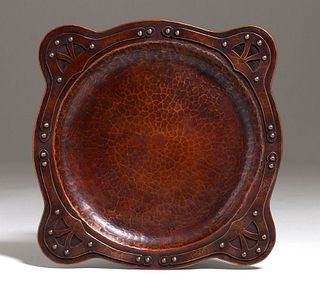 Dirk van Erp - D'Arcy Gaw Hammered Copper Tray c1910