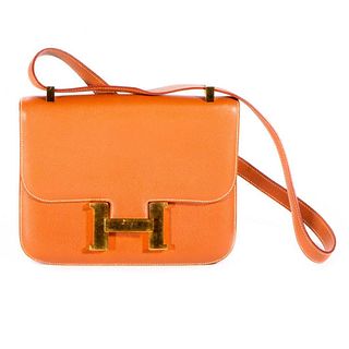 Hermes tan leather purse