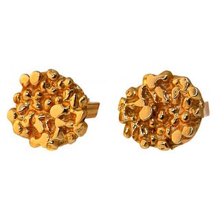 Pair of 14k Gold Nugget Cufflinks