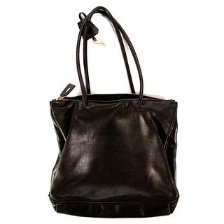 Prada black leather handbag