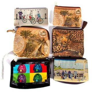 Six Icon Los Angeles painted leather zippered bags
