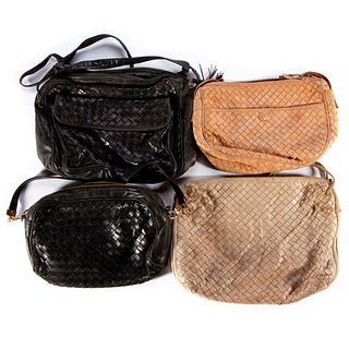 Four Bottega Veneta woven leather bags