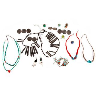 Collection of silver and metal jewelry