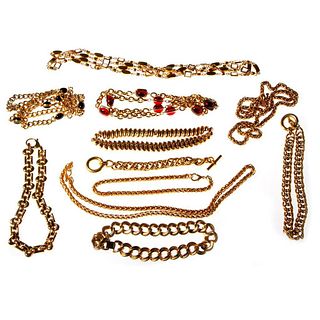 Collection of goldtone costume jewelry