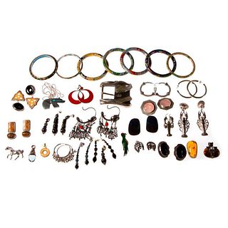 Collection of gem-set and silver jewelry
