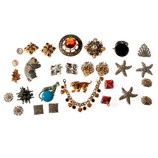 Collection of rhinestone & costume jewelry