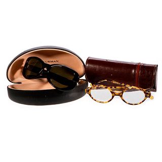 Two pairs of Persol sunglasses and DKNY glasses