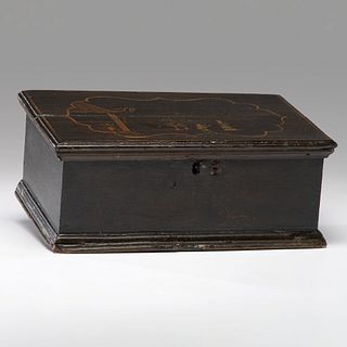 A Georgian Japanned Pine Bible Box