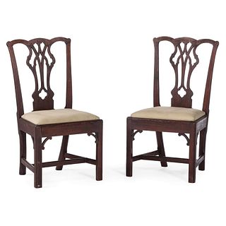 A Pair of Philadelphia Chippendale Walnut Side Chairs