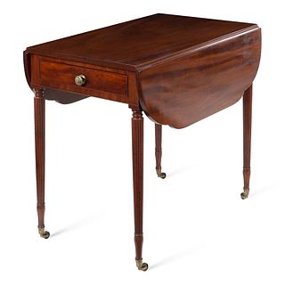 A New York Federal Carved and Figured Mahogany Pembroke Table