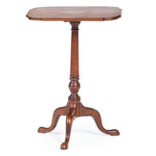 A New England Federal Carved and Turned Cherrywood Candlestand