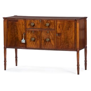 A Massachusetts Federal Carved and Figured Mahogany Sideboard Attributed to William Hook