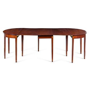 A Baltimore Federal Shell-Inlaid and Figured Mahogany Dining Table