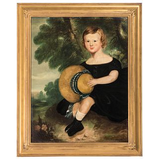 An American Folk Art Portrait, 19th Century