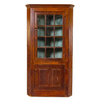 A Federal Painted Pine Corner Cabinet