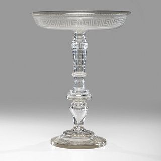 A Corning Blown and Etched Glass Epergne