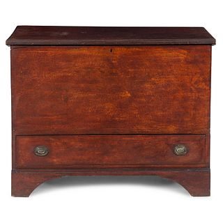 A Federal Grain-Paint Decorated Pine One-Drawer Blanket Chest