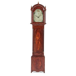 A Chippendale Grain-Paint Decorated Tall Case Clock