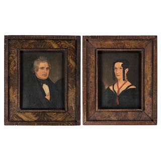 An American Pair of Portraits, 19th Century