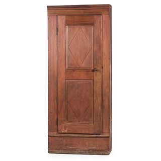 An Ohio Paneled and Red-Painted Cherrywood Cupboard