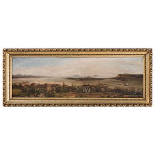 An American Coastal Scene, Possibly Boston, 19th Century