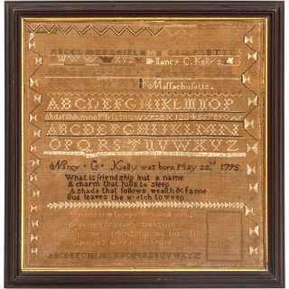 Two Needlework Samplers, Including a 1795 Massachusetts Example