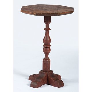 A Cross-Base Painted Wood Candlestand
