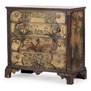 A Chippendale Painted Chest of Drawers