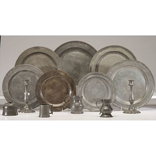 A Group of Pewter Table Wares