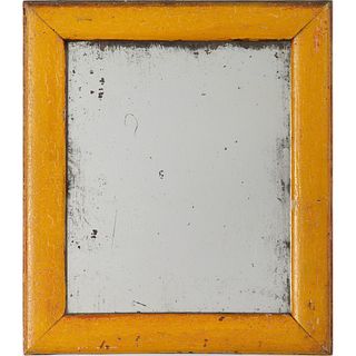 A Yellow-Painted Cushion-Framed Looking Glass 