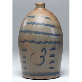 A Three-Gallon Stripe-Decorated Stoneware Jug