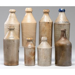 Eight Stoneware Bottles