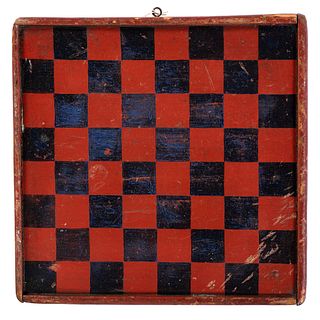 A Painted Wood Checkerboard