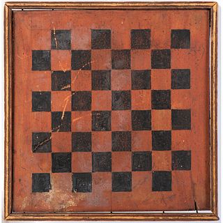 A Painted Wood Checkerboard