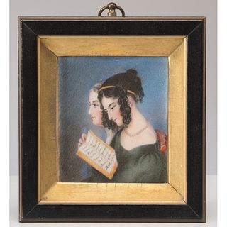 A Miniature Portrait of Two Young Women