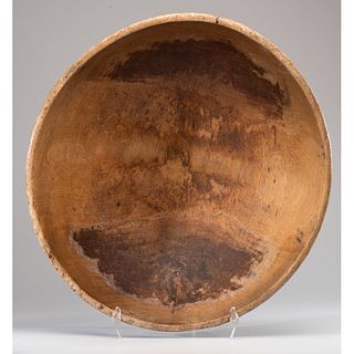 A Large Turned Wood Dough Bowl