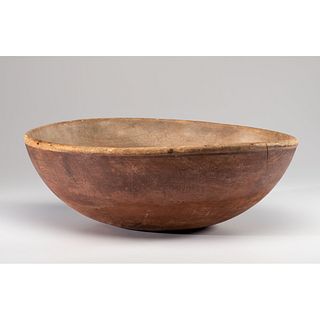 A Red-Stained Pine Dough Bowl