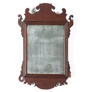 A Diminutive Chippendale Style Mirror and Turned Footstool